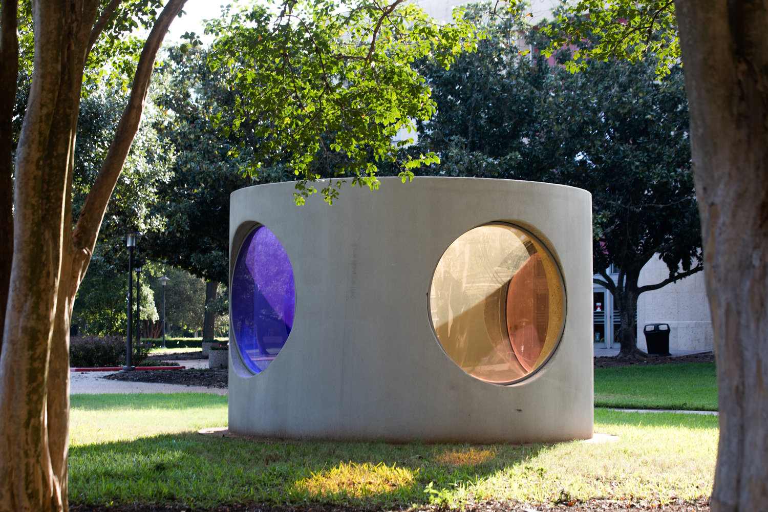 A sculpture called Here by Sarah Braman is currently on loan by the artist to the University of Houston.
